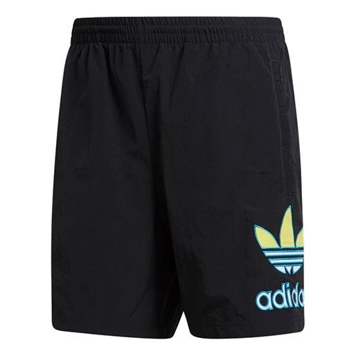 Image of adidas originals Tr Short Large Logo Running Sports Shorts Black GL5137