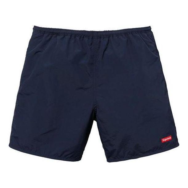 Supreme SS18 Nylon Water Short Solid Color Casual Shorts Unisex Navy Blue SUP-SS