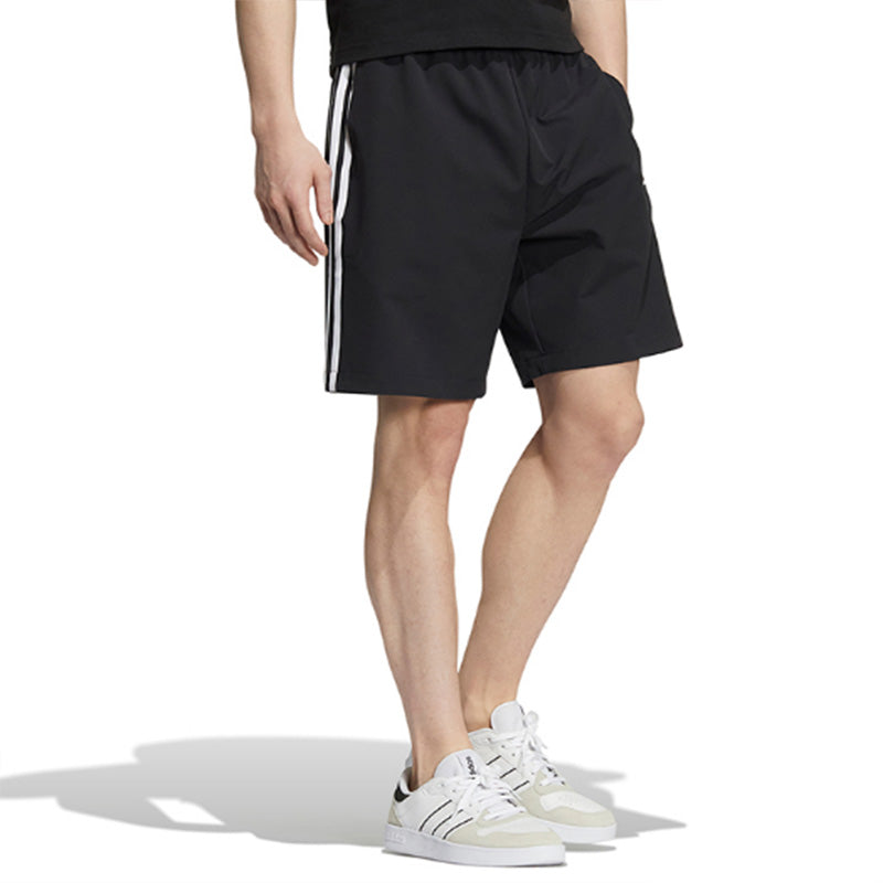 Image of adidas neo Solid Color Logo Athleisure Casual Sports Shorts Black HD4713
