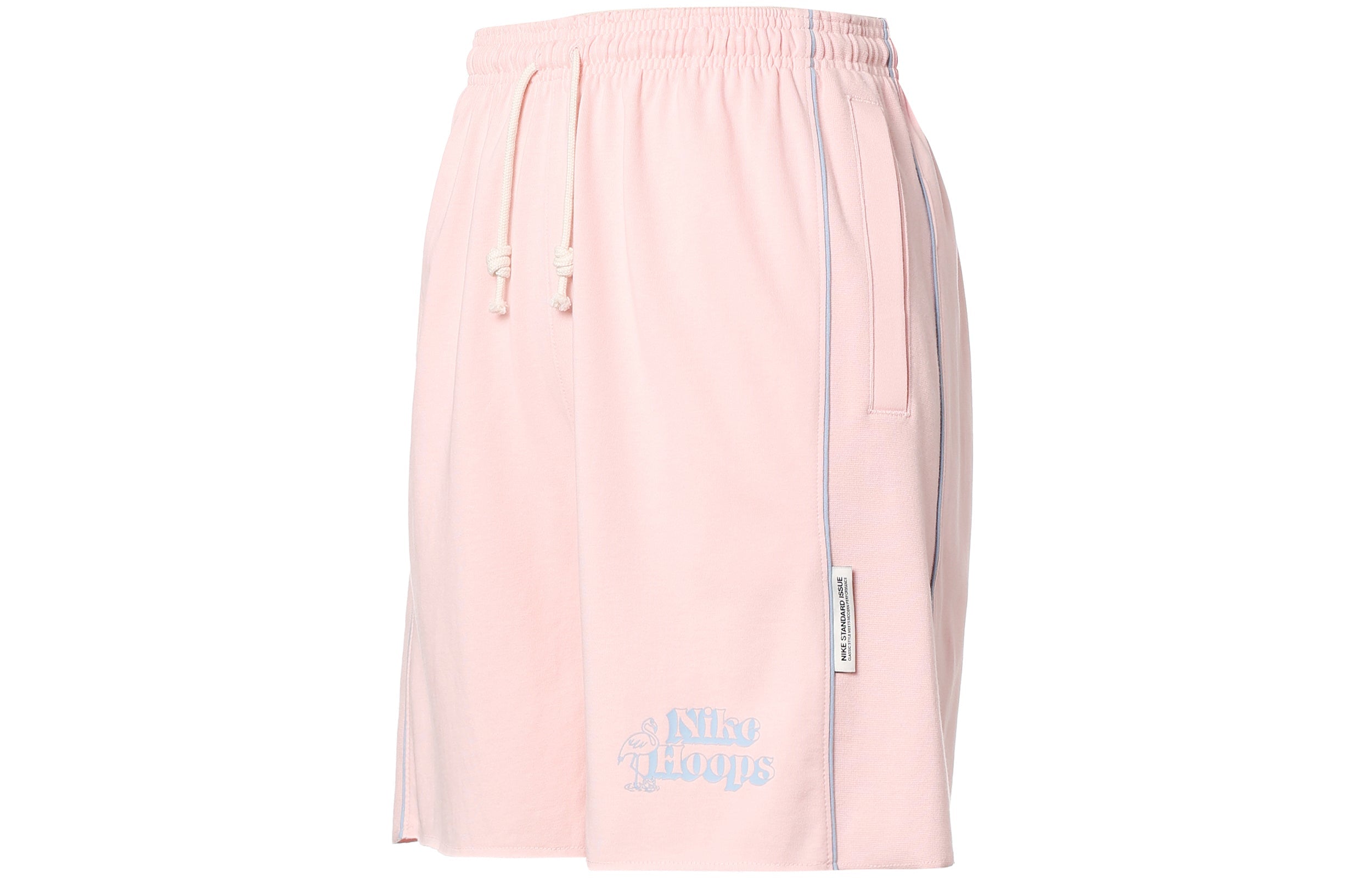 Image of Nike Standard Issue Printing Logo Solid Color Straight Shorts Pink DH7384-610