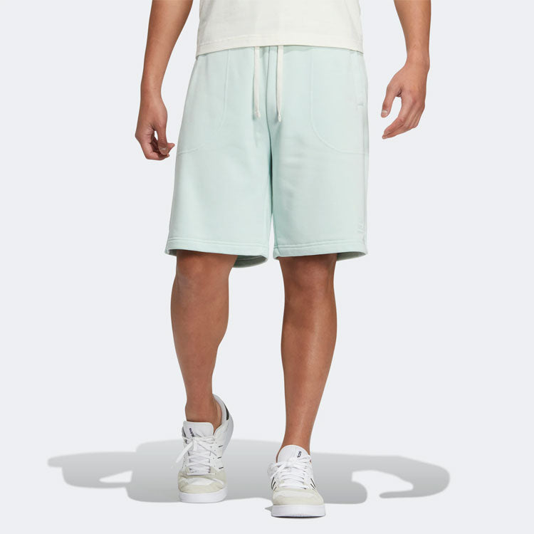 Image of adidas neo Solid Color Lacing Casual Straight Shorts Unisex Green HS6821