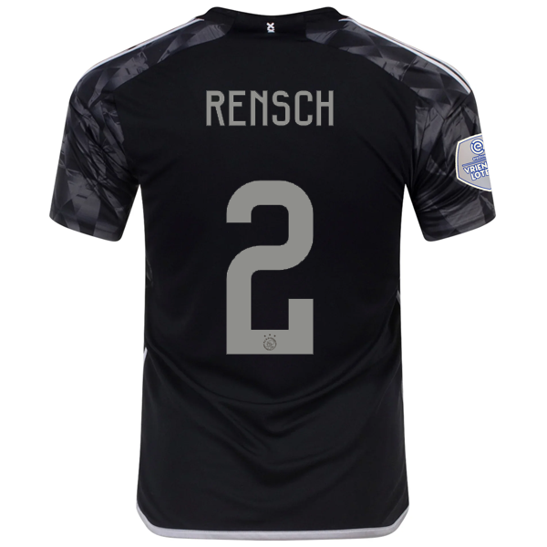 adidas Ajax Devyne Rensch Drittes Trikot mit Eredivise League Patch 23/24 (Schwarz)