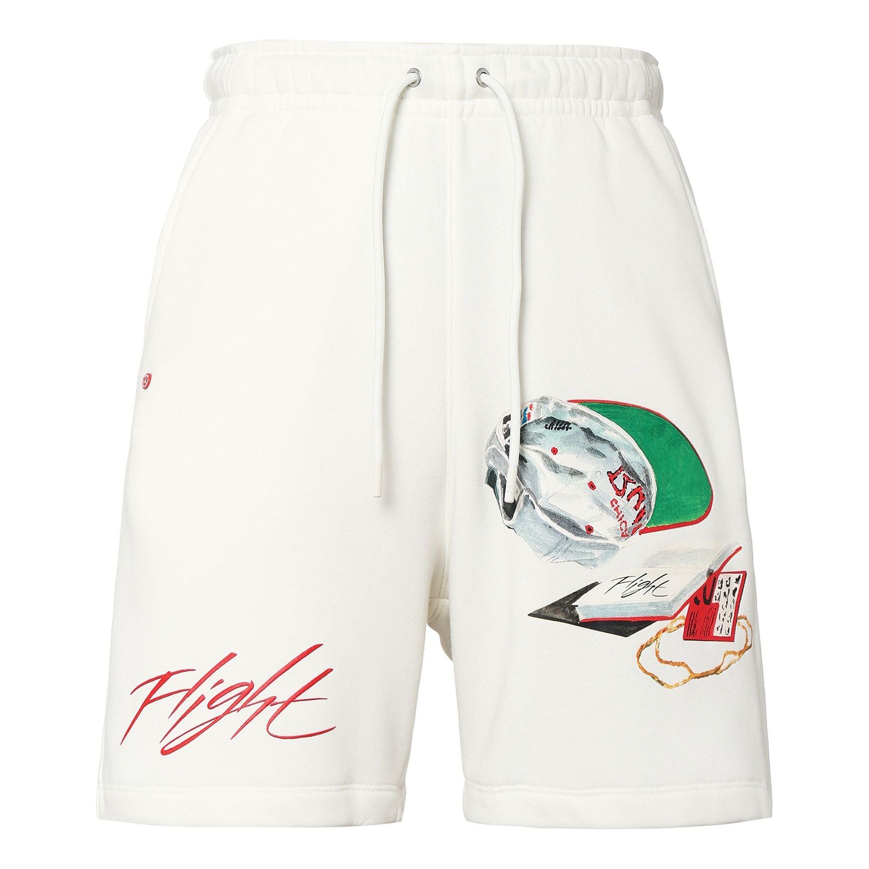 Men's Air Jordan Fit Funny Pattern Printing Drawstring Lacing Straight Shorts Wh