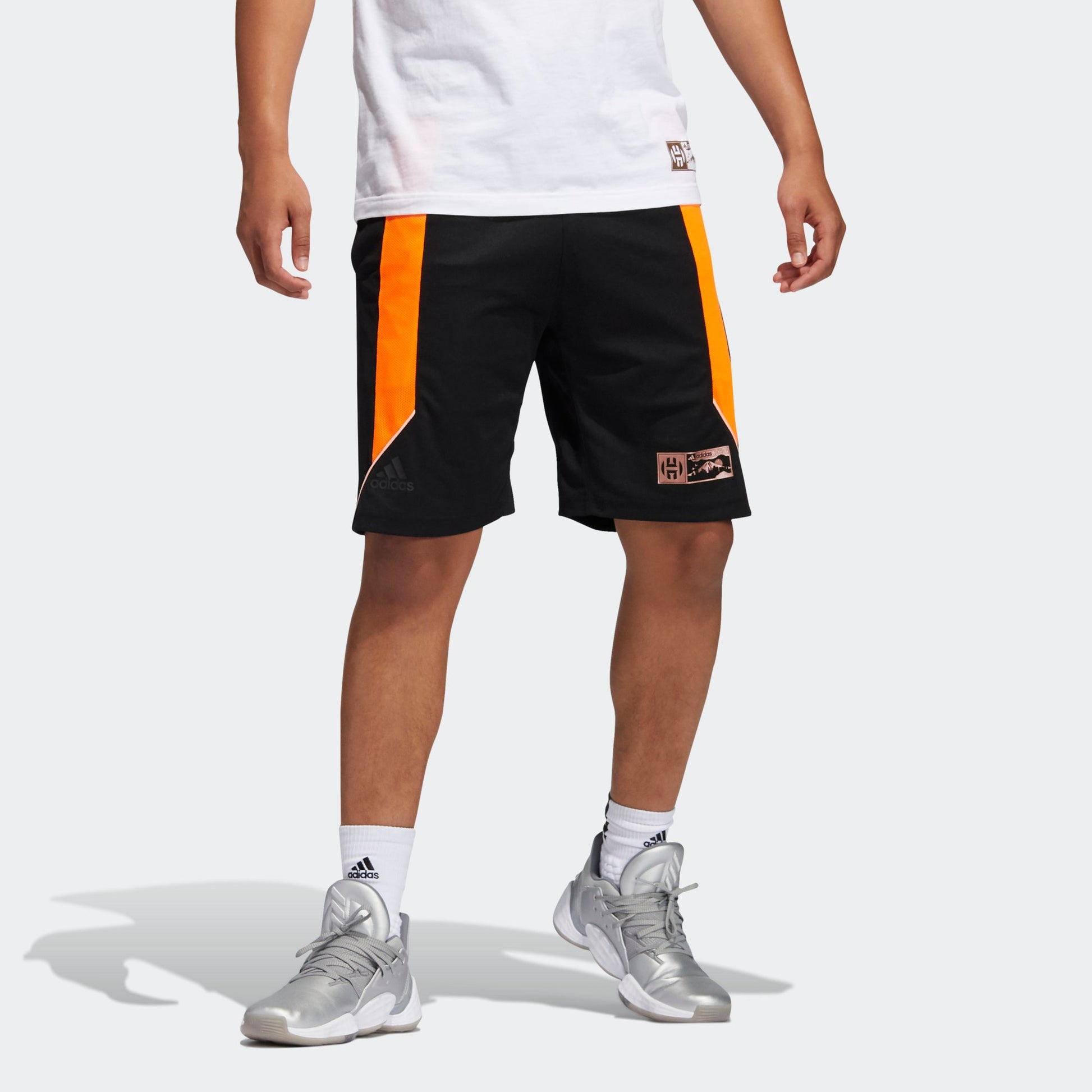 adidas Hdn Gu Kick 365 Contrasting Colors Printing Loose Basketball Sports Short