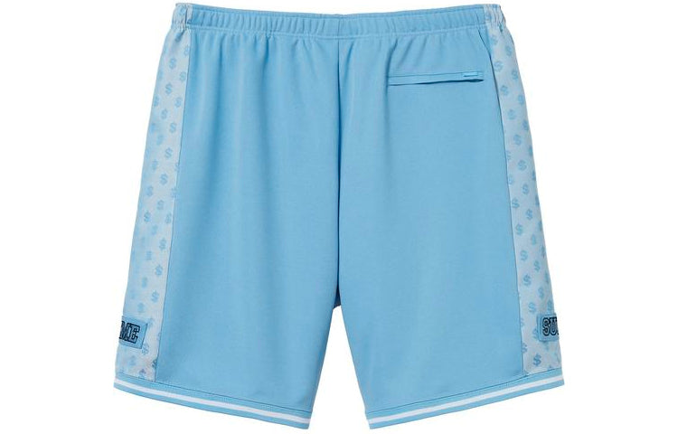 Supreme SS18 Monogram Short Columbia Blue US dollar Embroidered Athleisure Casua