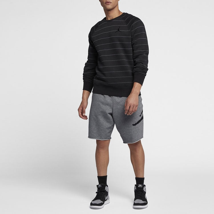 Image of Air Jordan Jumpman Large Logo Athleisure Casual Sports Knit Shorts Gray AQ3116-0