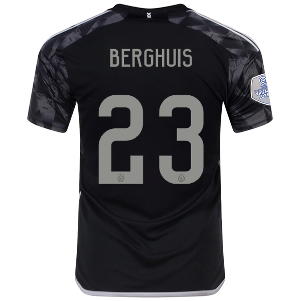 adidas Ajax Steven Berghuis Ausweichtrikot mit Eredivise League Patch 23/24 (Schwarz)