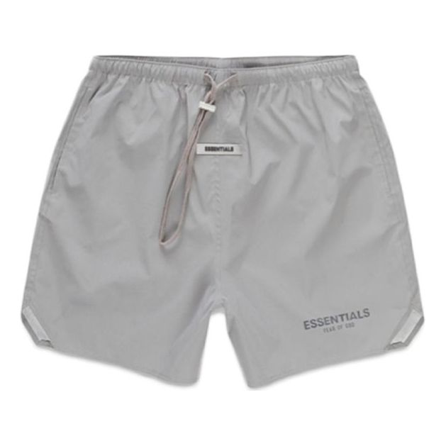 Image of Fear of God Essentials SS20 Volley Shorts Silver Reflective FOG-SS20-300