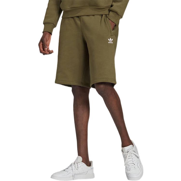 Image of Men's adidas Logo Printing Elastic Waistband Shorts Military Green H65677