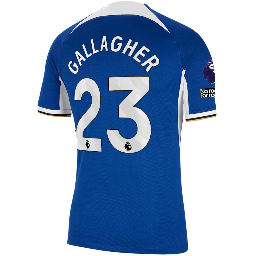 Nike Chelsea Connor Gallagher Heimtrikot mit EPL + „No Room For Racism“-Aufnäher 23