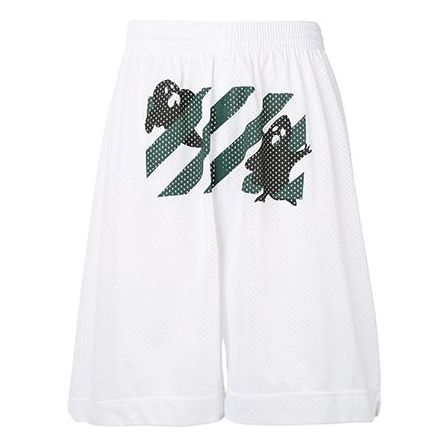 Image of OFF-WHITE Printing Hollow Out Design Shorts White OMCI005E20JER0020110