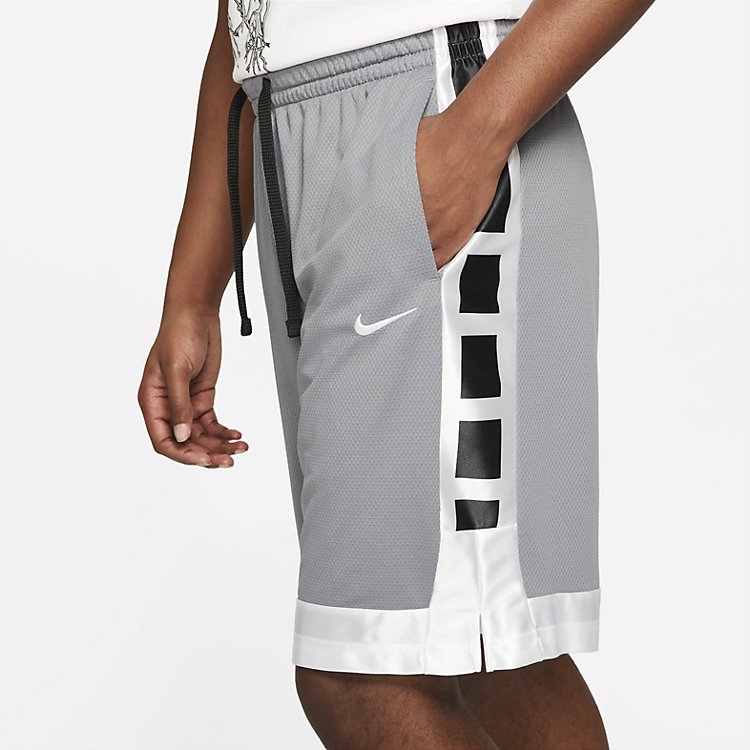 Image of شورت كرة السلة Nike Dri-fit Elite Stripe باللون الرمادي البارد CV1748-065