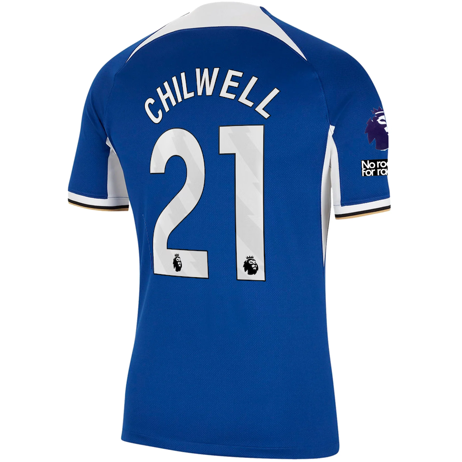 Nike Chelsea Ben Chilwell Home Jersey w/ EPL + No Room For Racism Patches 23/24