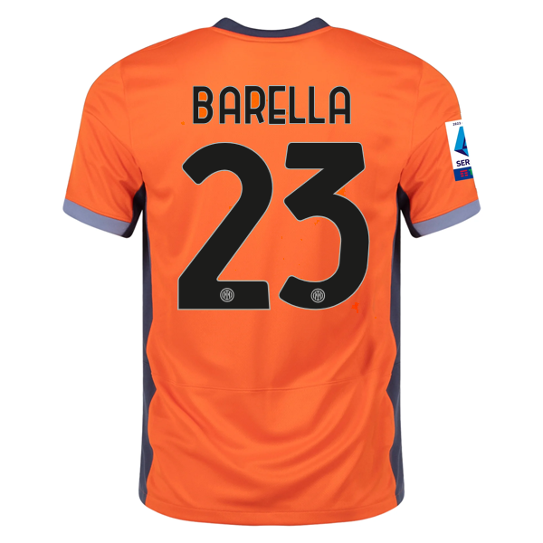 Nike Inter Milan Nicolo Barella Third Jersey w/ Serie A + Copa Italia Patches 23