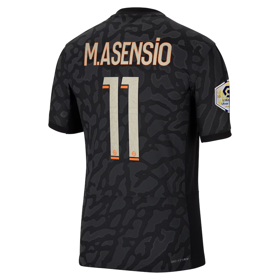 Nike Paris Saint-Germain Authentic Marco Asensio Match Third Jersey w/ Ligue 1 C