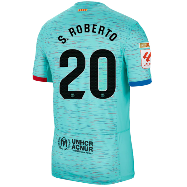 Image of Nike Barcelona Sergi Roberto Third Jersey w/ La Liga Champion Patches 23/24 (Lig