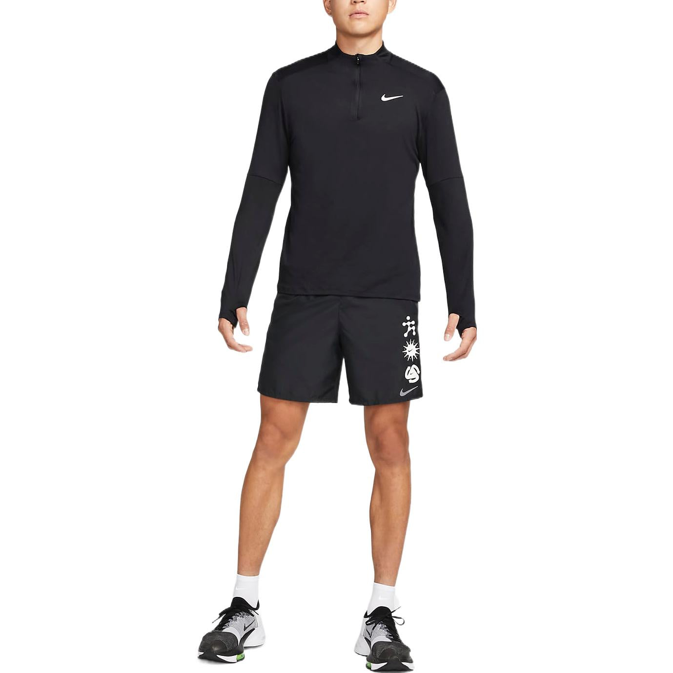 Image of Schwarze Nike Shorts mit geradem Bein und Musterdruck für Herren mit Schnürung DM4714-010
