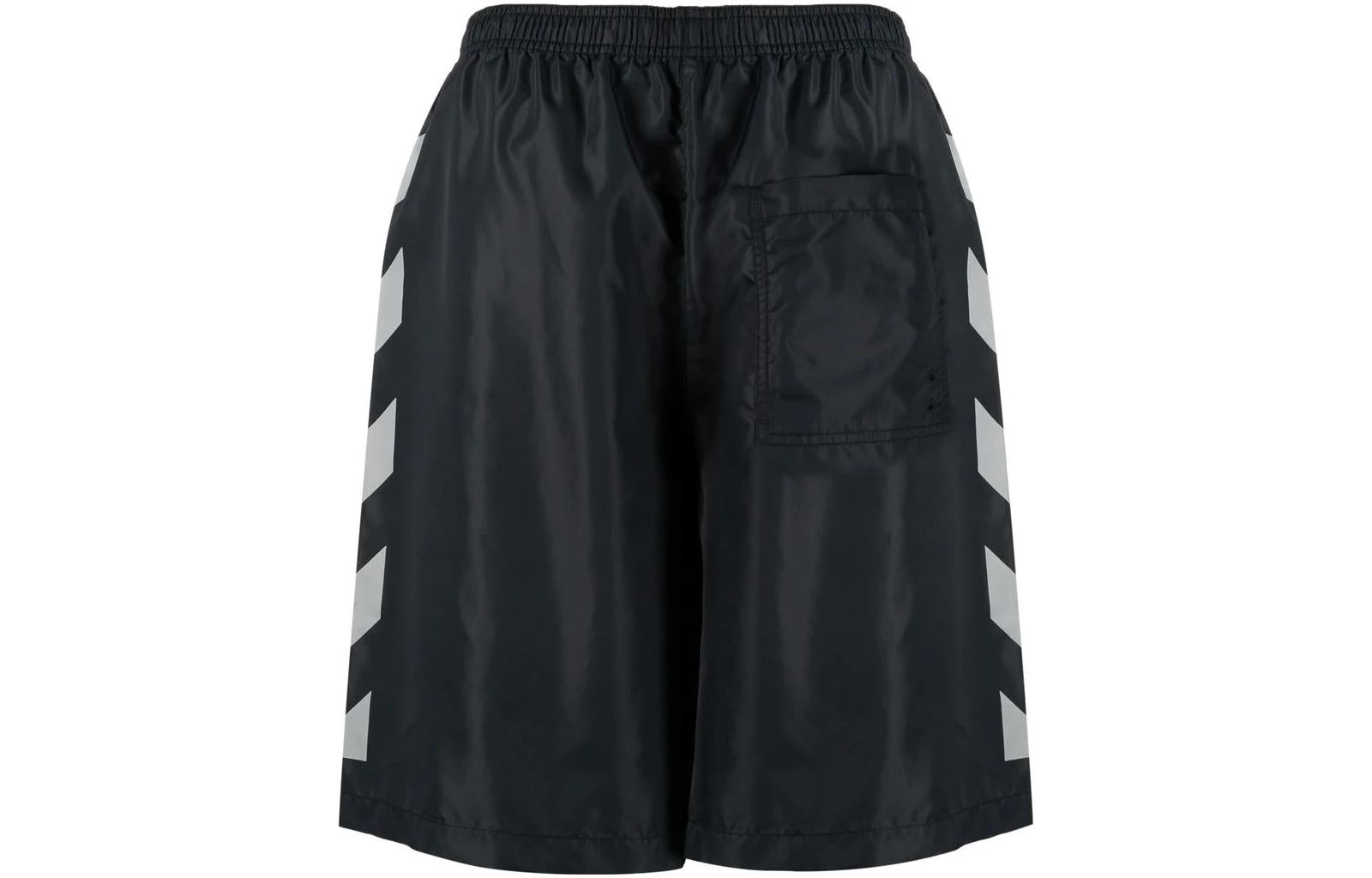 Men's OFF-WHITE SS22 Twill Printing Elastic Waistband Straight Shorts Ordinary V