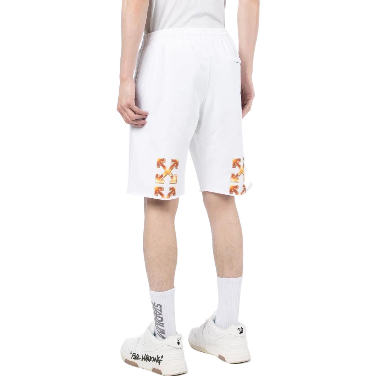 Men's OFF-WHITE Solid Color Logo Printing Pattern Elastic Waistband Straight Sho