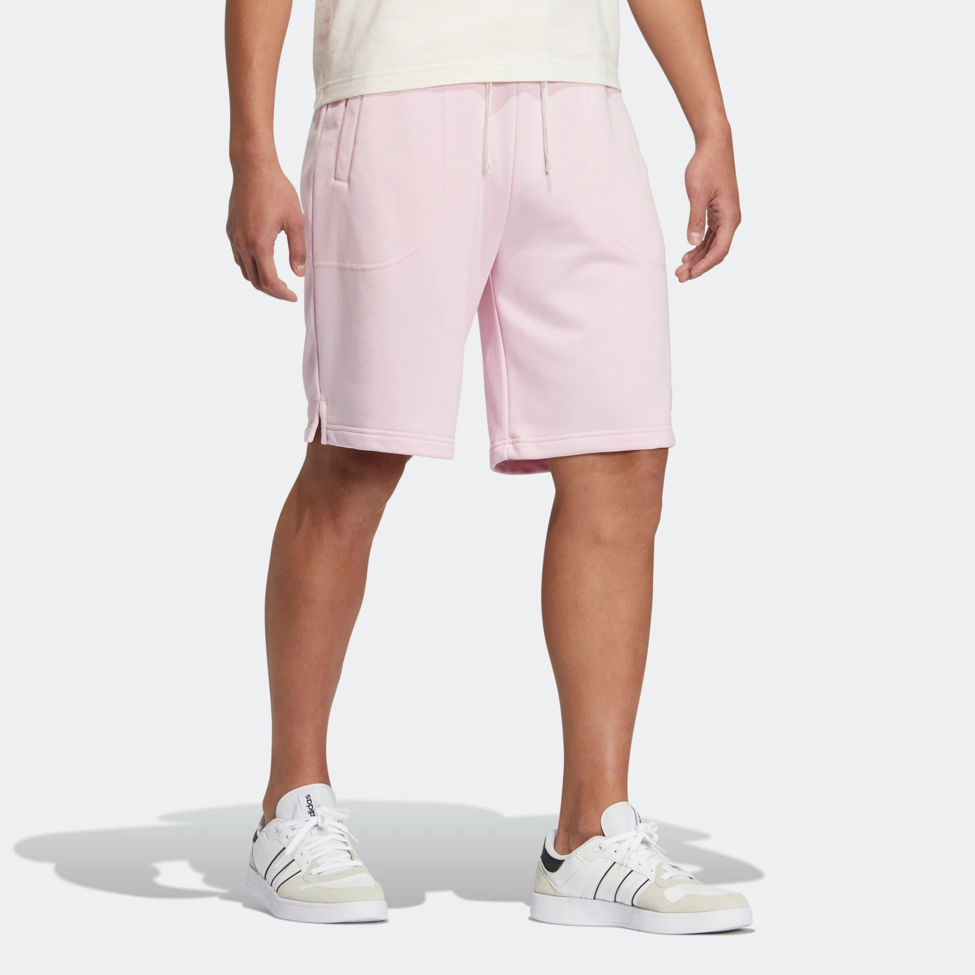 Image of adidas neo Solid Color Lacing Casual Straight Shorts Unisex Pink HS6822
