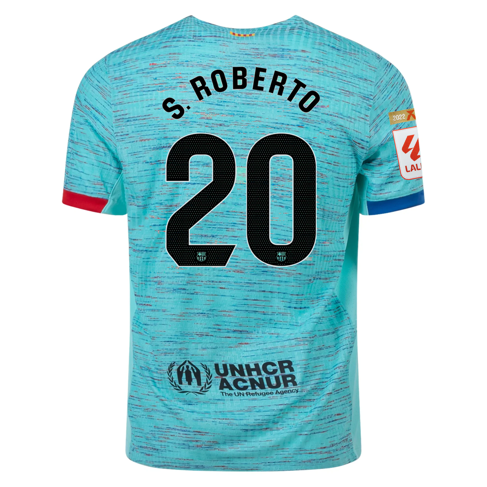 Nike Barcelona Authentic Sergi Roberto Match Vaporknit Third Jersey w/ La Liga C