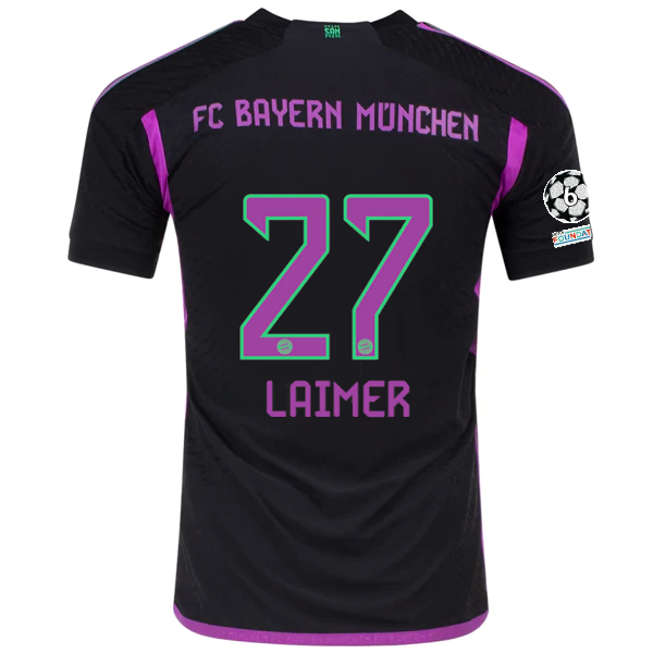 Image of adidas Bayern Munich Authentic Konrad Laimer Away Jersey w/ Champions League Pat