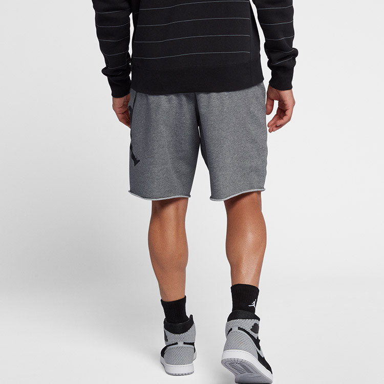 Image of Air Jordan Jumpman Large Logo Athleisure Casual Sports Knit Shorts Gray AQ3116-0
