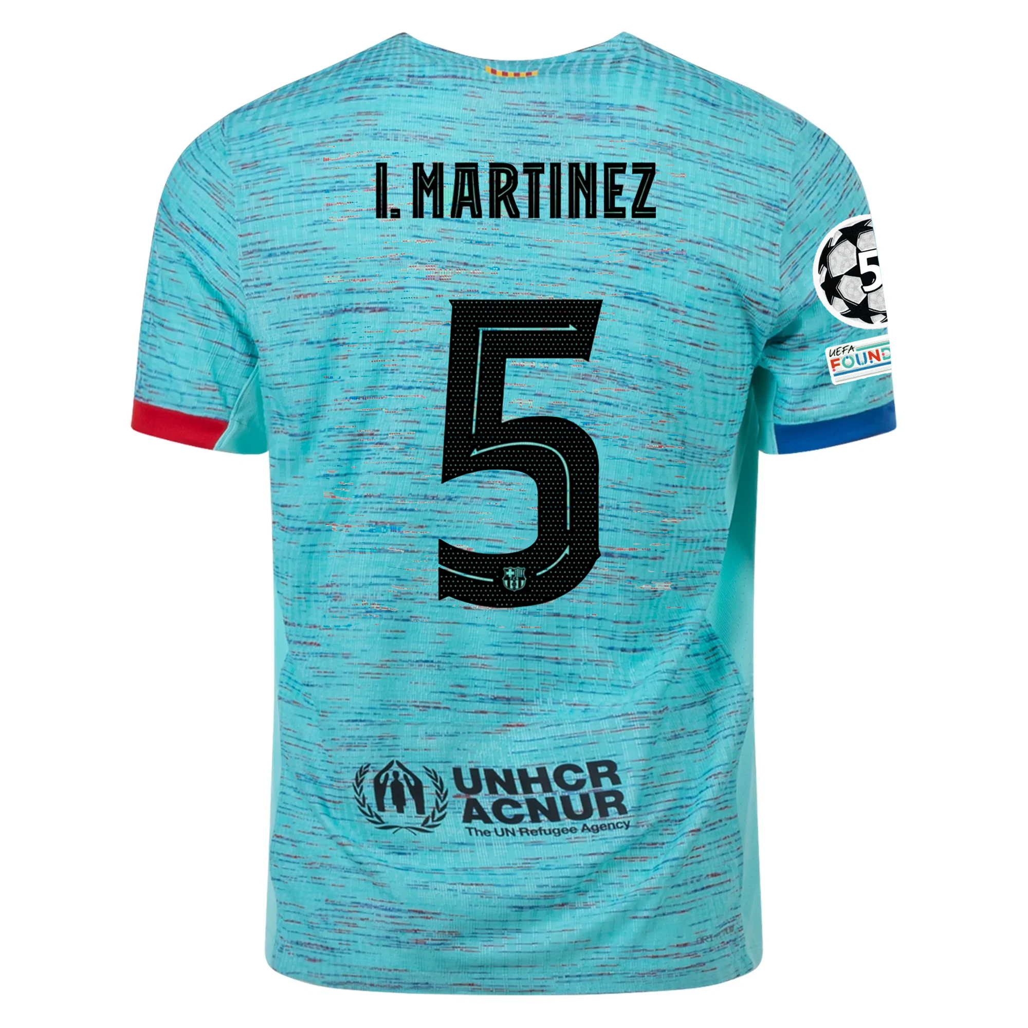 Image of Nike Barcelona Authentic Iñigo Martínez Match Vaporknit Third Jersey w/ Champion