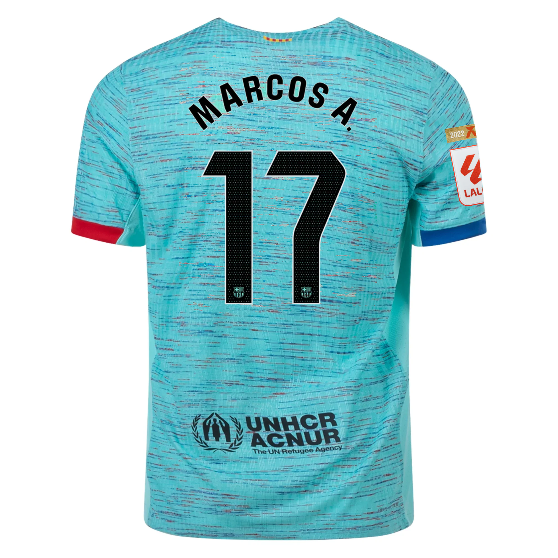 Nike Barcelona Authentic Marcos Alonso Match Vaporknit Third Jersey w/ La Liga C