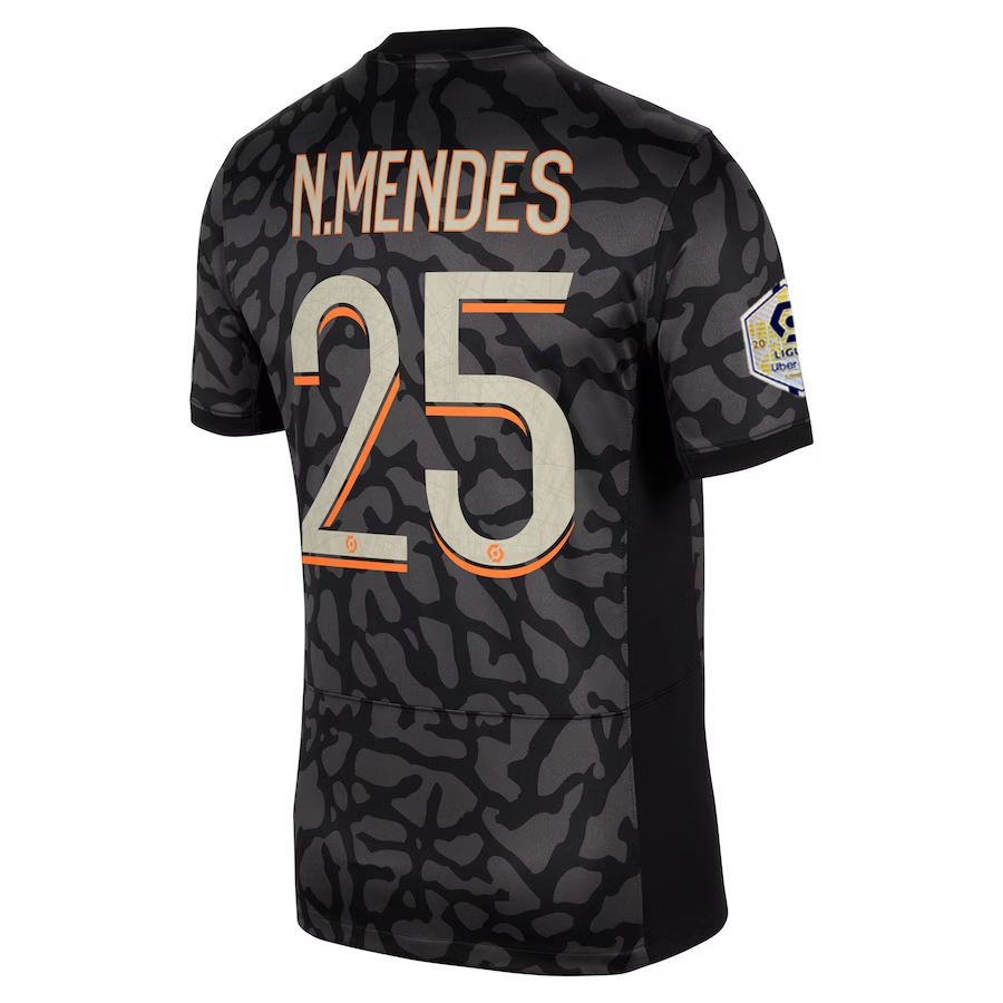 Nike Paris Saint-Germain Nuno Mendes Third Jersey w/ Ligue 1 Patch 23/24 (Anthra