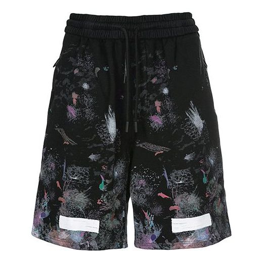 OFF-WHITE Splash Ink Pattern Printing Shorts Black OMCB009F176190329901