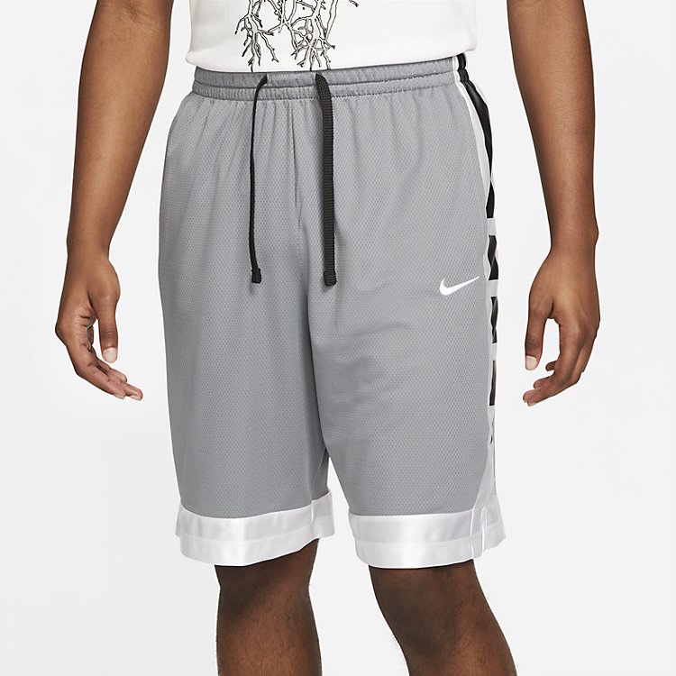 Image of شورت كرة السلة Nike Dri-fit Elite Stripe باللون الرمادي البارد CV1748-065
