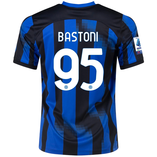 Image of Nike Inter Milan Alessandro Bastoni Home Jersey w/ Serie A Patches 23/24 (Lyon B