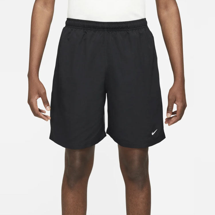 Image of Nike Swoosh Logo Embroidered Solid Color Loose Shorts Black DM4400-010