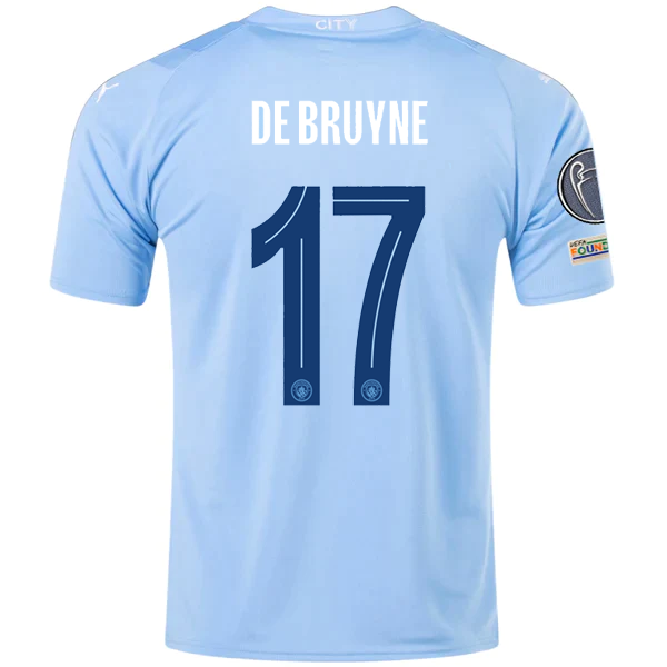 Puma Manchester City Kevin De Bruyne Home Jersey w/ Champions League Patches 23/