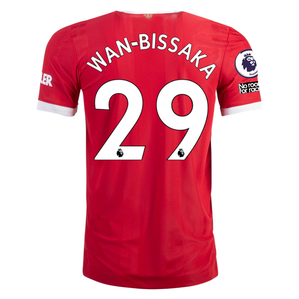 adidas Authentic Manchester United Aaron Wan-Bissaka Home Jersey w/ EPL + No Roo