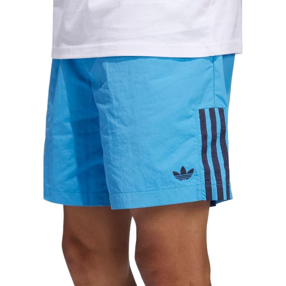 Men's adidas originals Stripe Logo Embroidered Lacing Shorts Blue HA1289