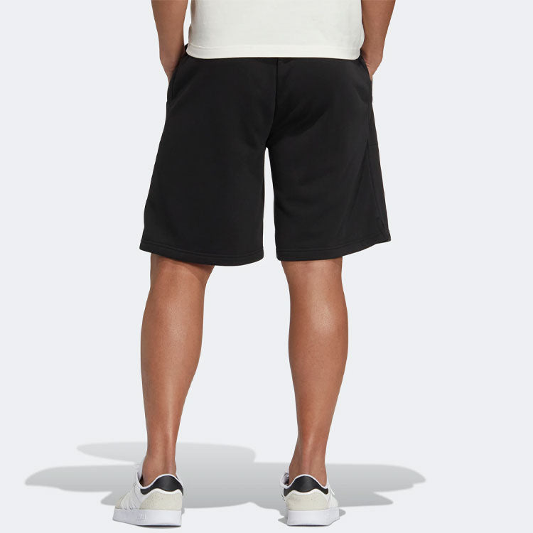 Image of adidas neo Solid Color Lacing Casual Straight Shorts Unisex Black HS6819