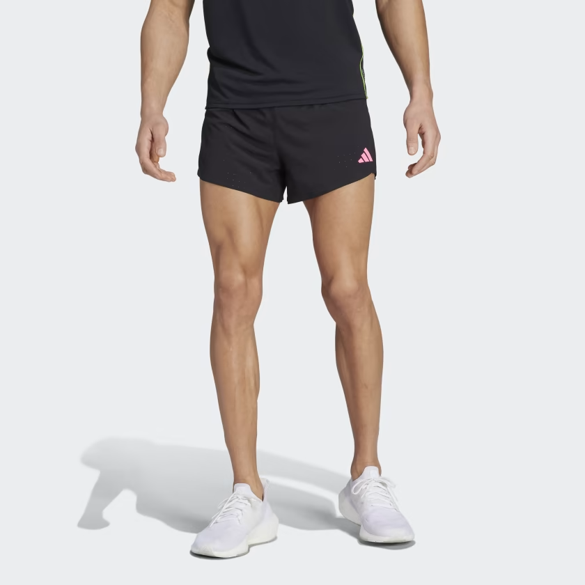 adidas Adizero Running Split Shorts Logo 'Black Pink' IK4348