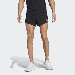 Image of adidas Adizero Running Split Shorts Logo 'Black Pink' IK4348