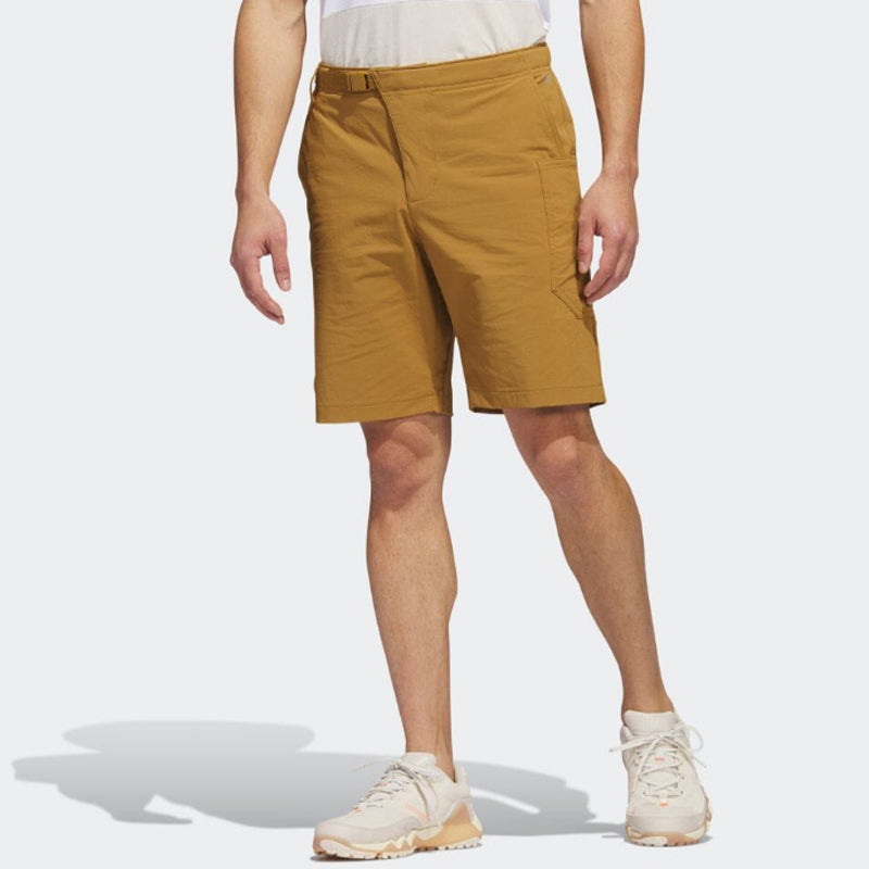adidas Solid Color Lacing Straight Casual Shorts Men's Green Copper HS3201