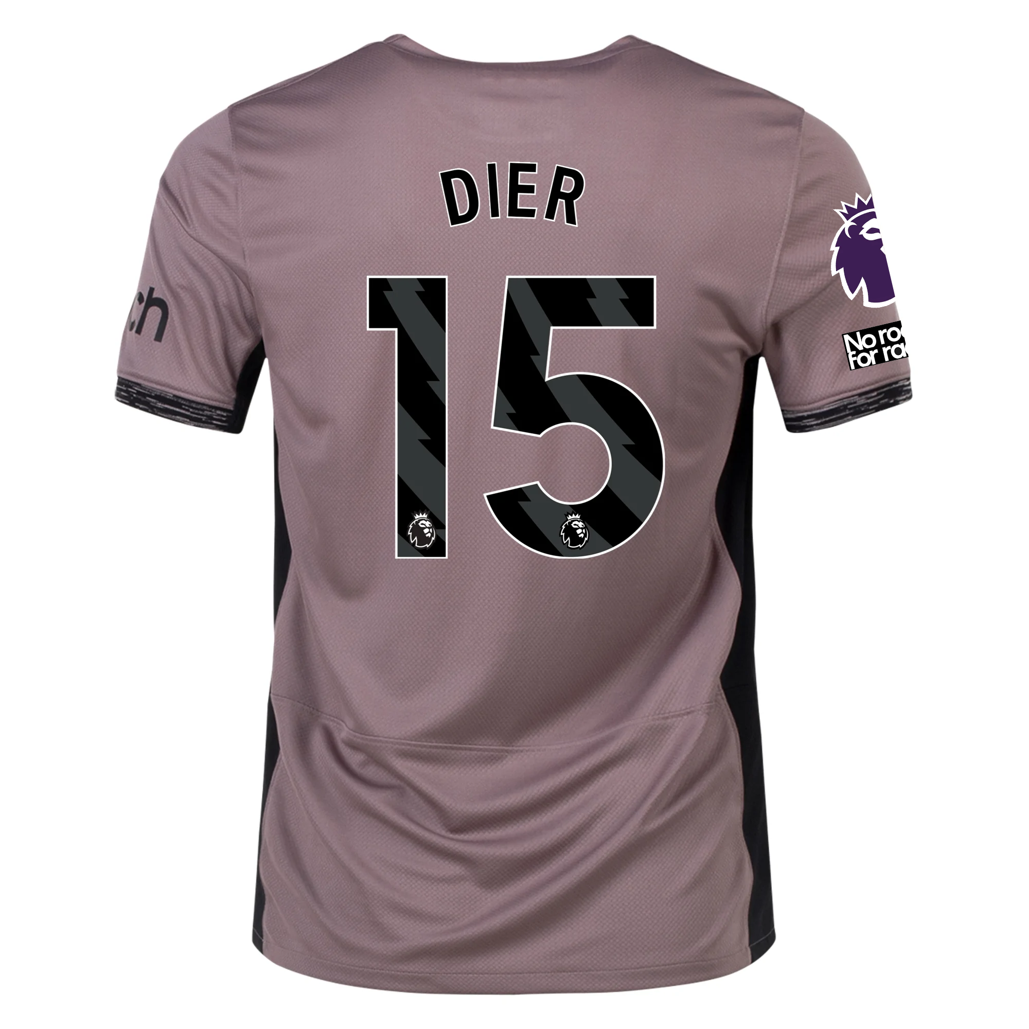 Image of Nike Tottenham Eric Dier Third Jersey w/ EPL + No Room For Racism Patches 23/24