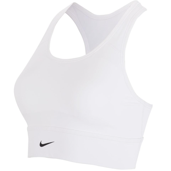 Nike Womens Dri-Fit Swoosh Longline Sports Bra (White)