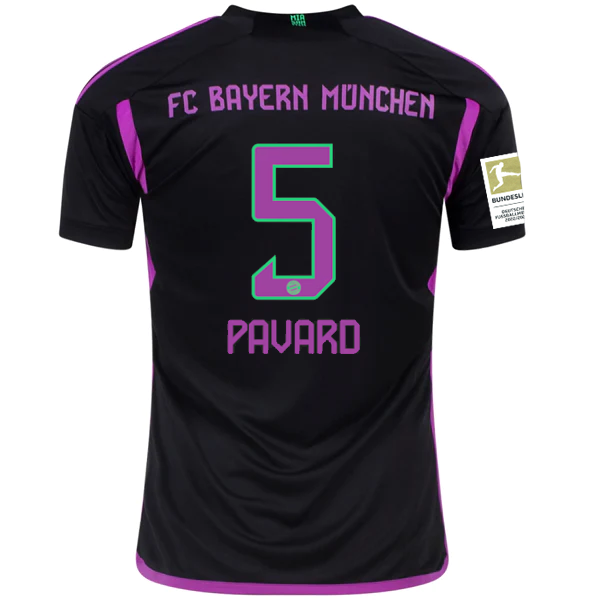 adidas Bayern München Benjamin Pavard Auswärtstrikot mit Bundesliga Champions Patch 2