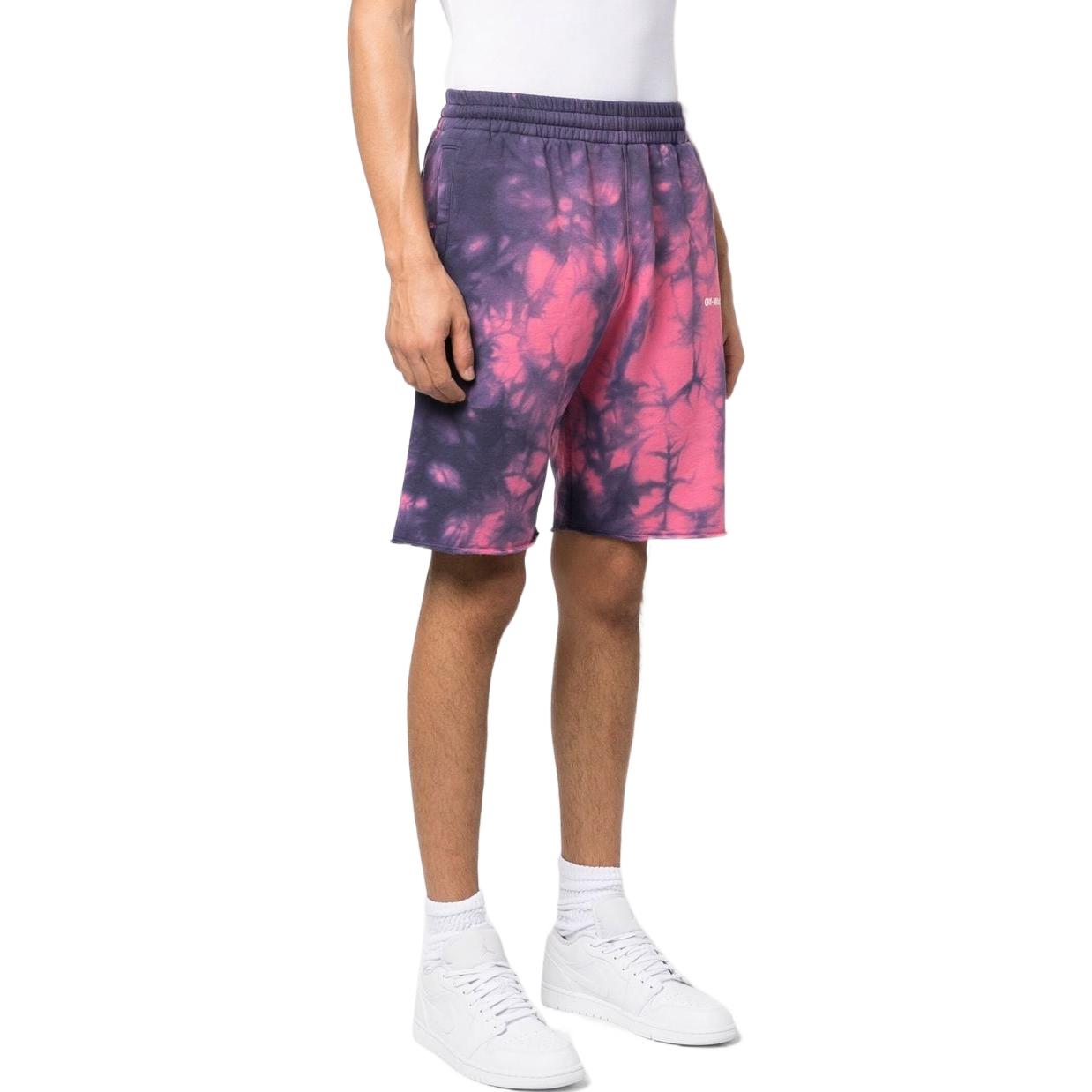 Image of Off-White tie-dye Track Shorts 'Pink' OMCI006F22FLE0073401