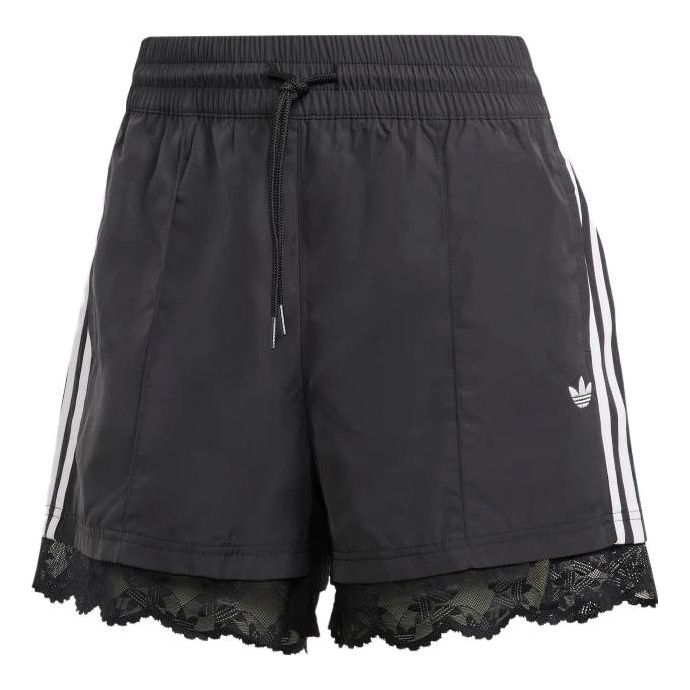 (WMNS) adidas originals Lace Trim 3-Stripes Shorts 'Black' II5605