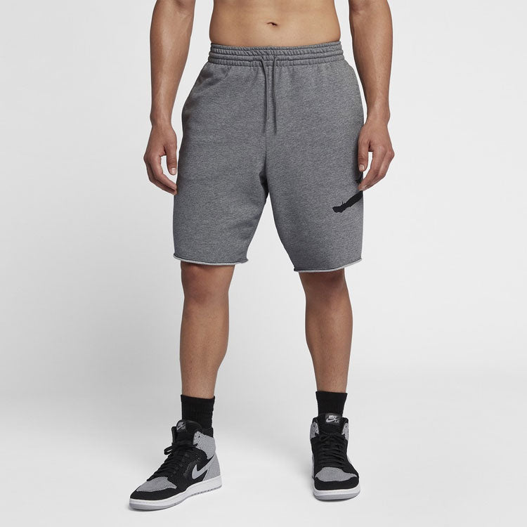 Image of Air Jordan Jumpman Large Logo Athleisure Casual Sports Knit Shorts Gray AQ3116-0