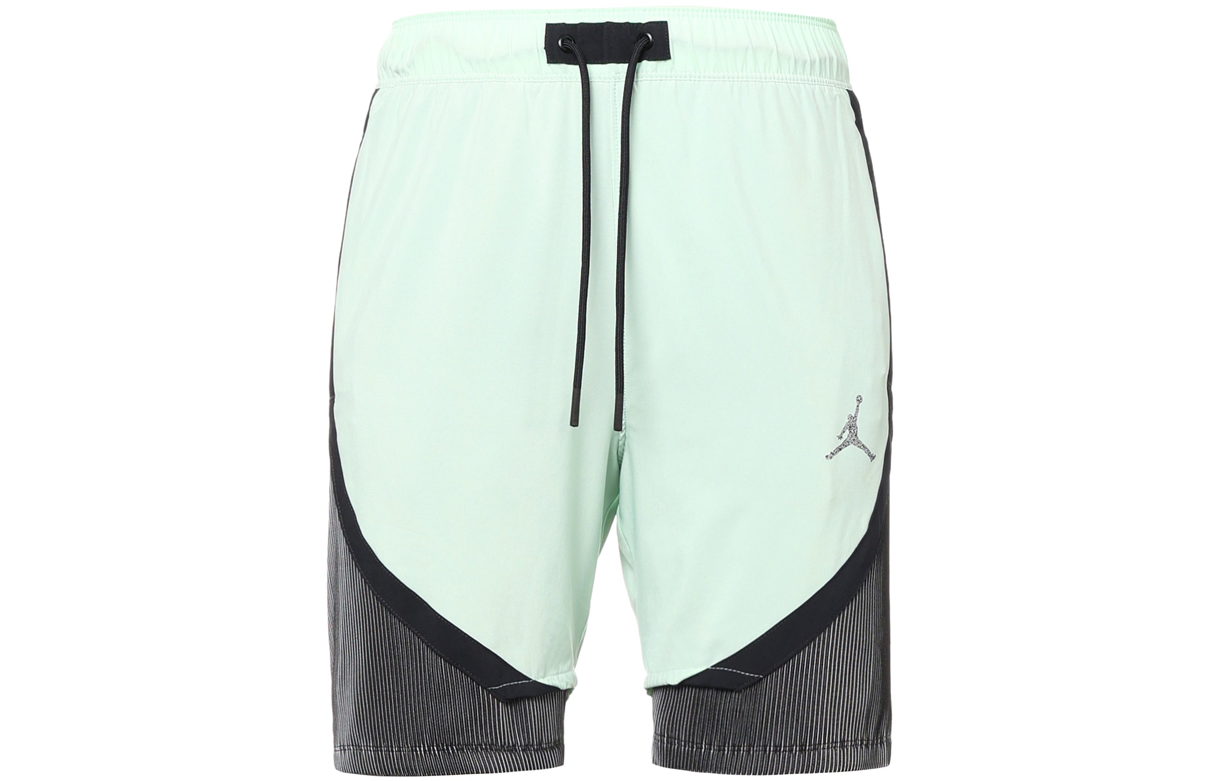 Image of Men's Air Jordan Logo Micro Mark Lacing Colorblock Casual Shorts Mint Green DM18