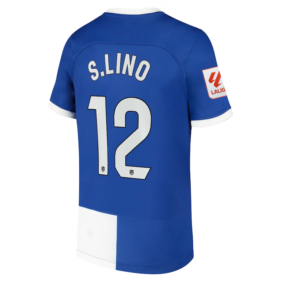 Image of Nike Atletico Madrid Samuel Lino Away Jersey w/ La Liga Patch 23/24 (Old Royal/W