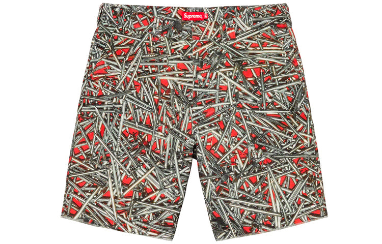 Supreme SS20 Week 12 Nails Work Short Logo 'Black Orangered' SUP-SS20-642